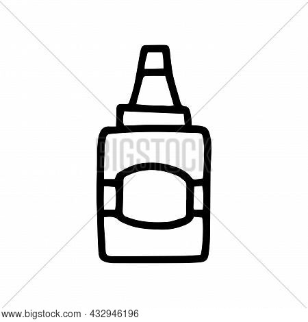 Eye Drops Bottle Line Vector Doodle Simple Icon