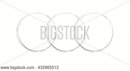 Black Circle Silhouette Icon. Abstract Simple Round Frame. Freehand Art Picture. Vector Illustration