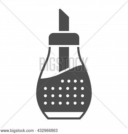 Transparent Glass Sugar Bowl Solid Icon, Catering Business Concept, Sugar Basin Vector Sign On White