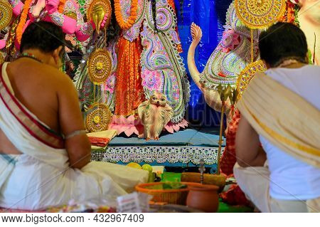 Howrah, West Bengal, India - 24th October 2020 : Clay Idol Of Laxmi Pyancha, Laxmi Pacha Or Owl, The