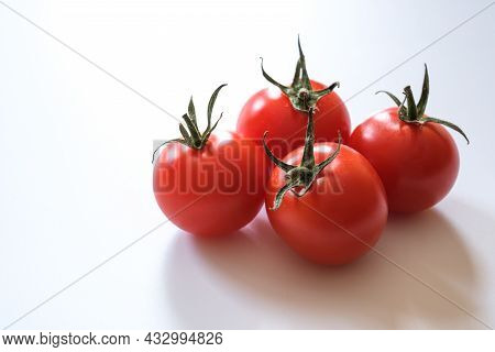 Fresh Otento Sweet Diamond Tomatoes Or Cherry Tomatoes  Isolated On White Background.