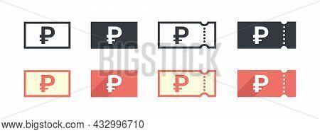 Russian Ruble Money Sign. Russian Ruble Coupon. Sign Of Payment By The Russian Ruble. Vector Illustr