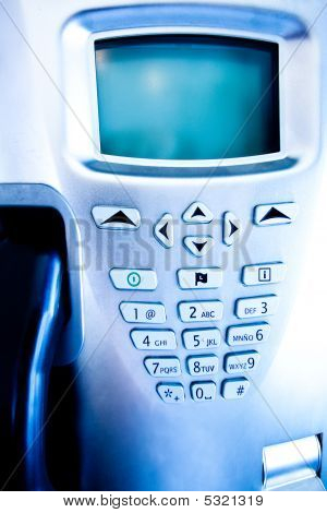 Zbliżenie niebieski telefon