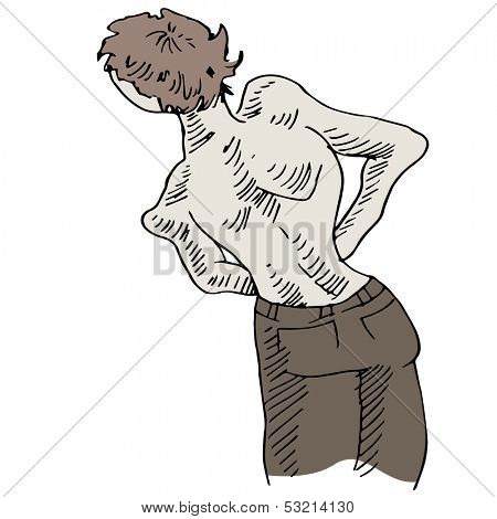 An image of a man with a crooked back problem.
