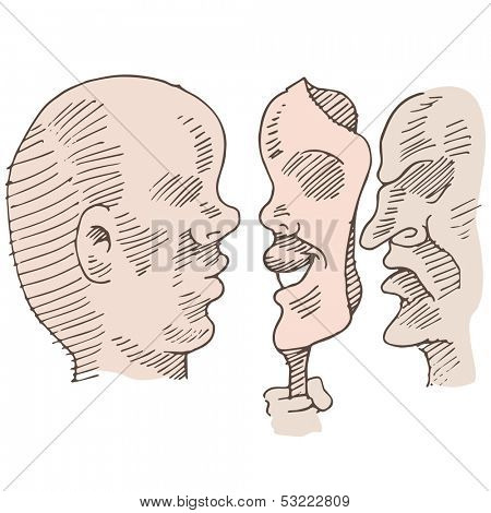 An image of a man presenting a fake smile.