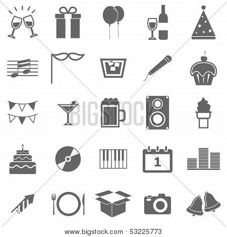 New Year Icons On White Background