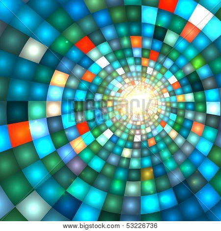 Abstract red shining circle tunnel background