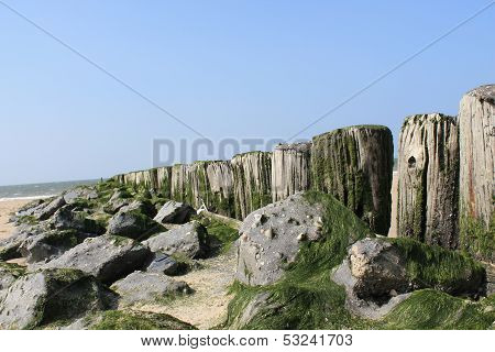 breakwater on the beach