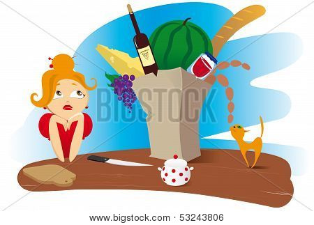 Woman With Products