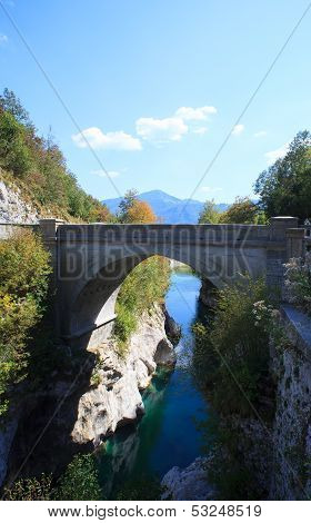 Bridge On The Soca River, Slovenia