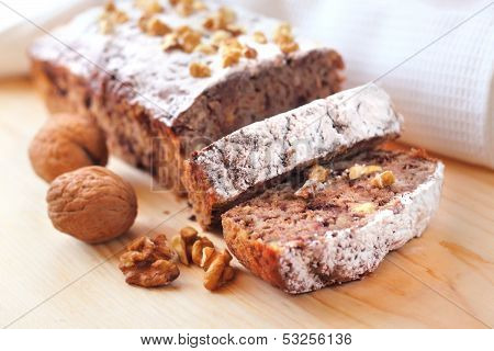 Banana Cake With Walnuts And Dark Chocolate