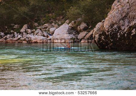 Kayaking On The Soca River, Slovenia
