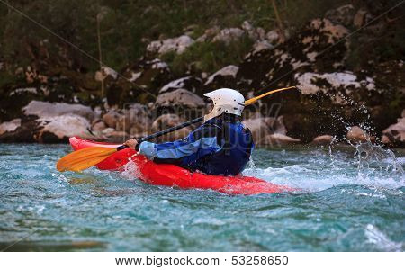Kayaking On The Soca River, Slovenia