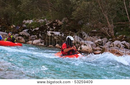 Kayaking On The Soca River, Slovenia