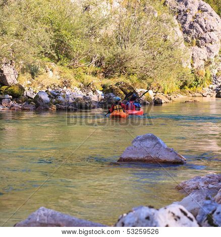 Kayaking On The Soca River, Slovenia
