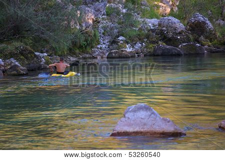 Kayaking On The Soca River, Slovenia