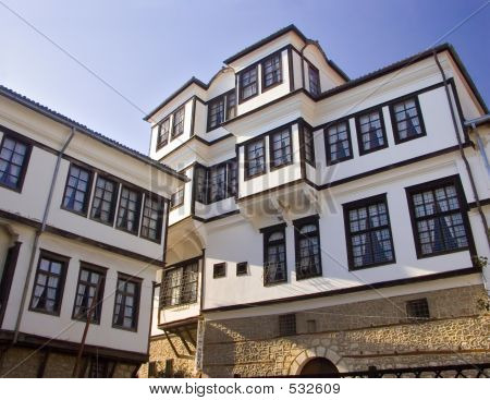 Traditionelle hus i Ohrid, Makedonien