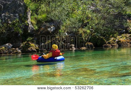 Kayaking On The Soca River, Slovenia