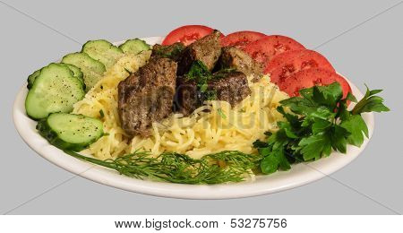 Vermicelli With Stew Meat And Vegetables
