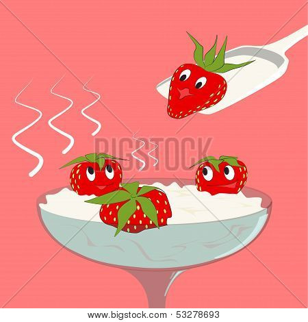 Strawberry with cream