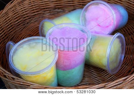 Cotton candy in jars