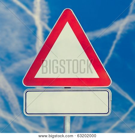 Blank Triangular Traffic Sign