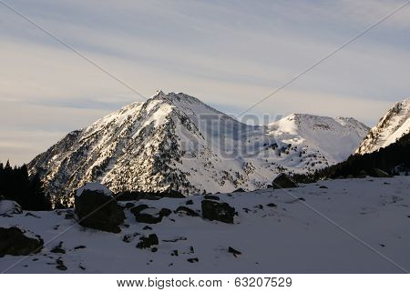 Panoramic View, South Side, Of Massif Of Maladeta In The Pyrenees