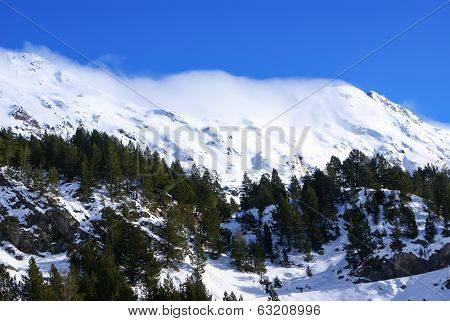 Panoramic View, South Side, Of Massif Of Maladeta In The Pyrenees