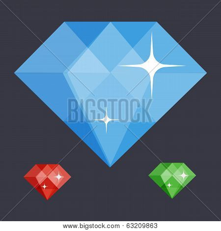 diamond symbol flat illustration