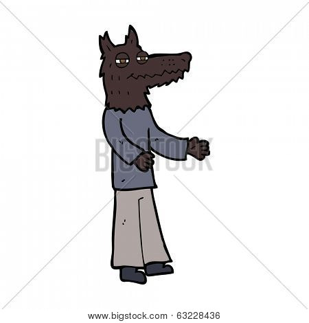 cartoon wolf man