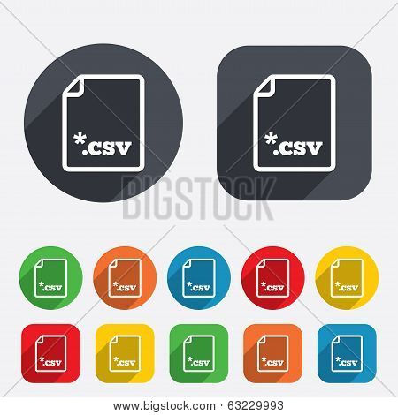 File document icon. Download CSV button.