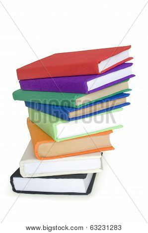 stack of books isolated on white background