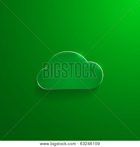 Illustration of eco glossy glass cloud icon vector illustration