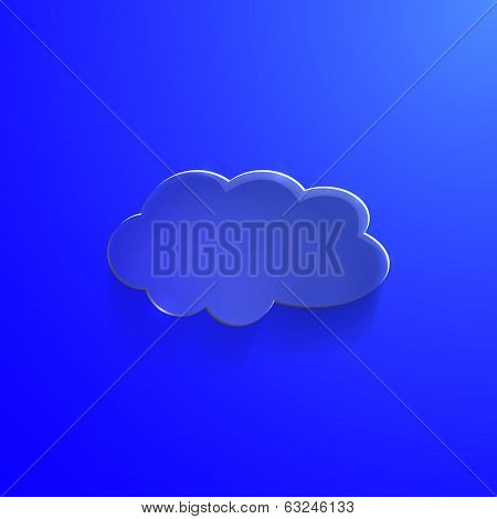 Illustration of eco glossy glass cloud icon vector illustration