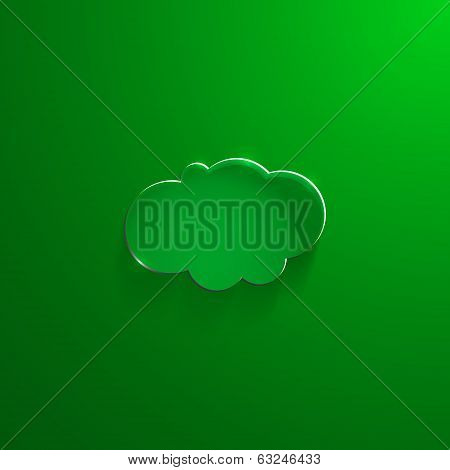 Illustration of Green eco glossy glass cloud icon vector illustration