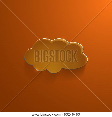 Illustration of orange eco glossy glass cloud icon vector illustration