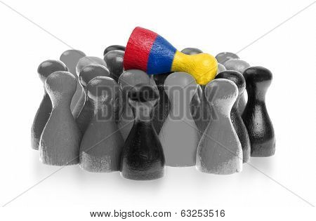 One Unique Pawn On Top Of Common Pawns