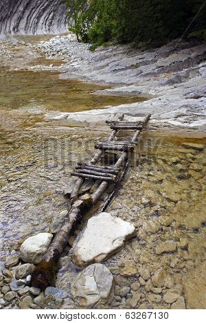 Makeshift bridge.