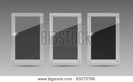 Realistic Glass Frames. Vector Illustration