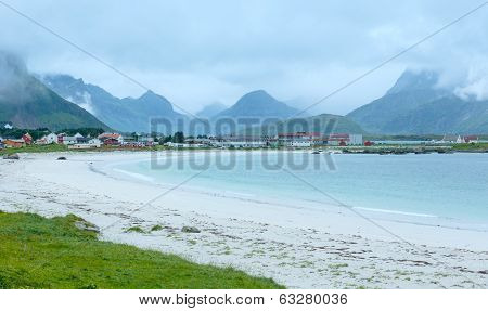 Ramberg Beach Summer Cloudy View (norway, Lofoten).