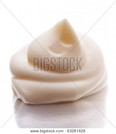 Mayonnaise swirl  isolated on white background cutout