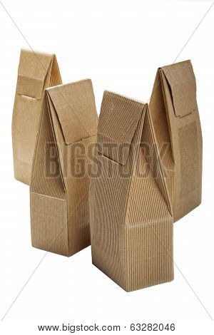 Boxes From The Goffered Cardboard Isolated On A White Background