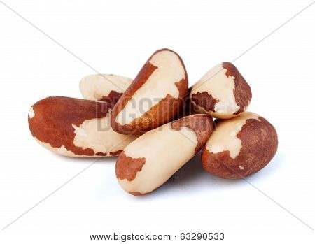 Nuts in the shape of heart isolated on a white background