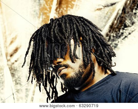 cool african guy with dreadlocks