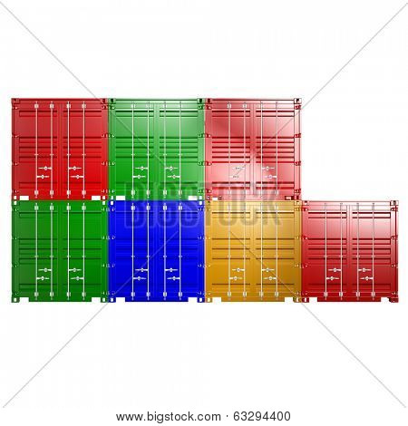 3d rendering of a shipping 20ft container