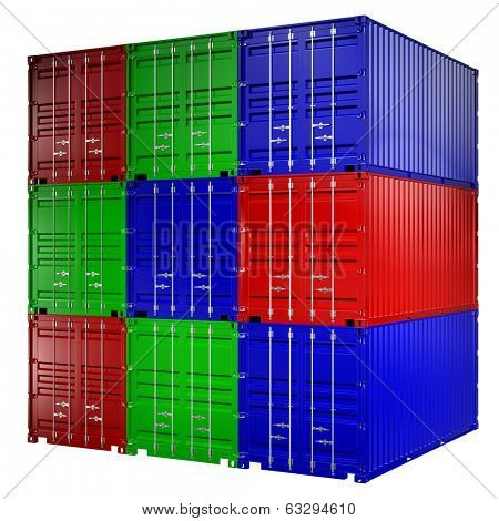 3d rendering of a shipping 20ft container