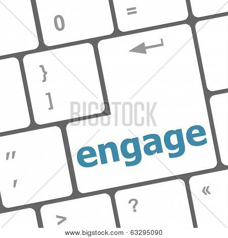 Engage Button On Computer Pc Keyboard Key