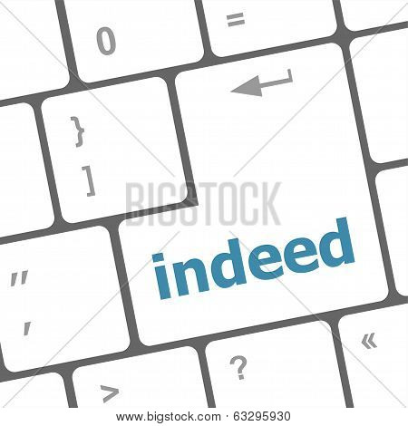 Indeed Word On Computer Pc Keyboard Key