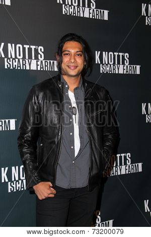 LOS ANGELES - OCT 3:  Abhi Sinha at the Knott's Scary Farm Celebrity VIP Opening  at Knott's Berry Farm on October 3, 2014 in Buena Park, CA