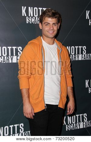 LOS ANGELES - OCT 3:  Garrett Clayton at the Knott's Scary Farm Celebrity VIP Opening  at Knott's Berry Farm on October 3, 2014 in Buena Park, CA